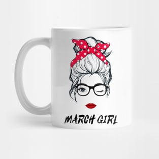 March Girl Woman Lady Wink Eye Face Birthday Gift Mug